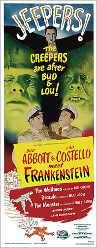 Abbott and Costello Meet Frankenstein Repro Insert Poster 14X36 - Click Image to Close