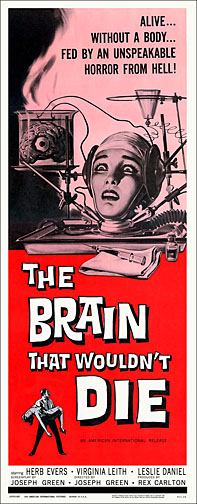 Brain That Wouldn't Die 1962 Repro Insert Movie Poster 14X36