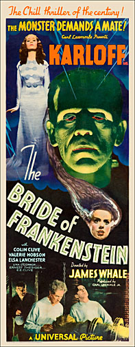 Bride of Frankenstein 1935 Repro Insert Poster 14X36 - Click Image to Close
