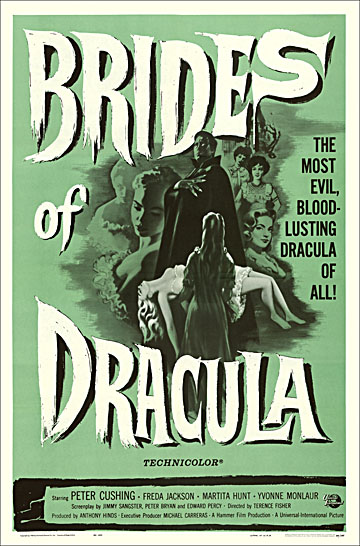 Brides of Dracula 1960 Reproduction Poster 27X41 Hammer Films - Click Image to Close