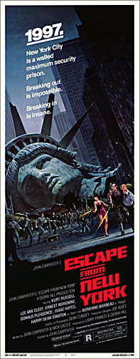 Escape from New York 1981 Repro Insert Movie Poster 14X36 - Click Image to Close