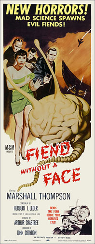 Fiend Without A Face 1958 Repro Insert Movie Poster 14X36 - Click Image to Close