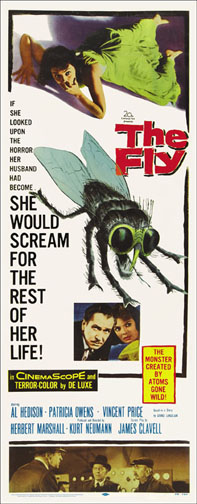 Fly Vincent Price 1957 Repro Insert Poster 14X36 - Click Image to Close