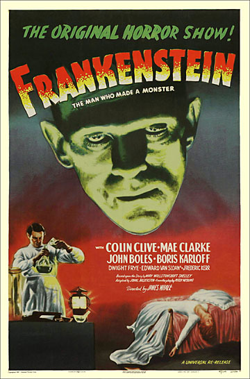 Frankenstein 1947 One Sheet Re-Release Reproduction Poster 27x41 - Click Image to Close