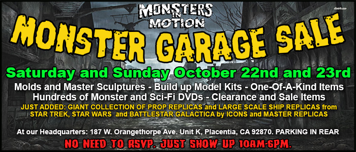 MONSTER GARAGE SALE - Saturday and Sunday October 22nd and 23rd 2022 - Click Image to Close