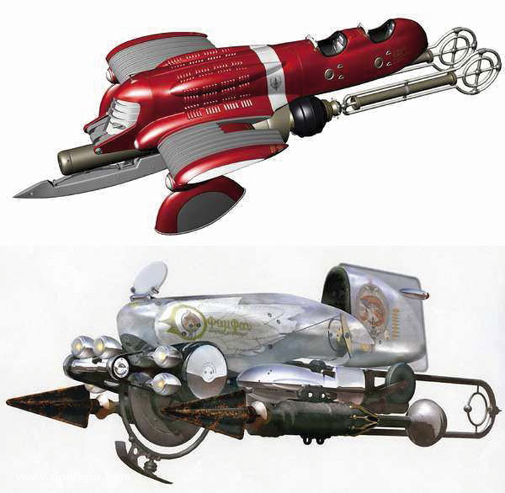 Last Exile Tatiana's Vanship & Fam's Vespa 1:72 Scale - Click Image to Close