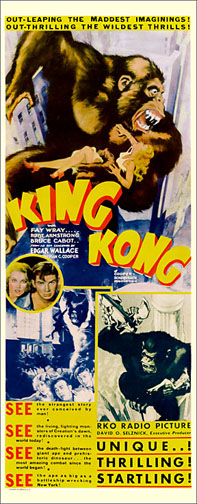 King Kong 1933 Repro Insert Poster 14X36 - Click Image to Close