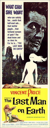 Last Man on Earth 1964 Vincent Price Repro Insert Poster 14X36 - Click Image to Close