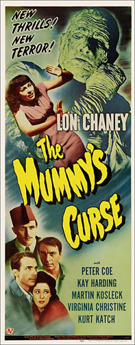 Mummy's Curse Lon Chaney 1945 Repro Insert Movie Poster 14X36 - Click Image to Close