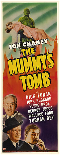 Mummy's Tomb Lon Chaney 1942 Repro Insert Movie Poster 14X36 - Click Image to Close