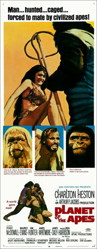 Planet of the Apes 1968 Repro Insert Movie Poster 14X36 - Click Image to Close