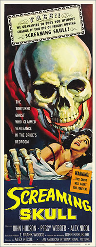 Screaming Skull 1958 Repro Insert Movie Poster 14X36 - Click Image to Close