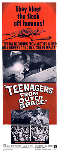 Teenagers From Outer Space 1959 Repro Insert Poster 14X36 - Click Image to Close