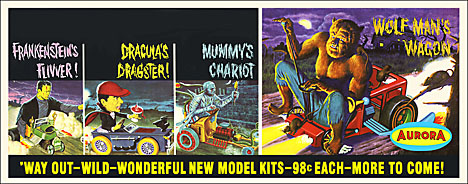 Aurora WAY OUT Monster Kit Banner 9X23 Reproduction Poster - Click Image to Close