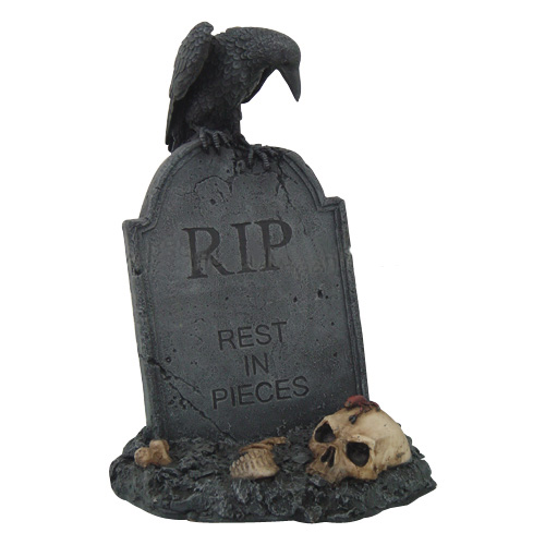 Large Raven On Tombstone R.I.P 1:6 - Click Image to Close
