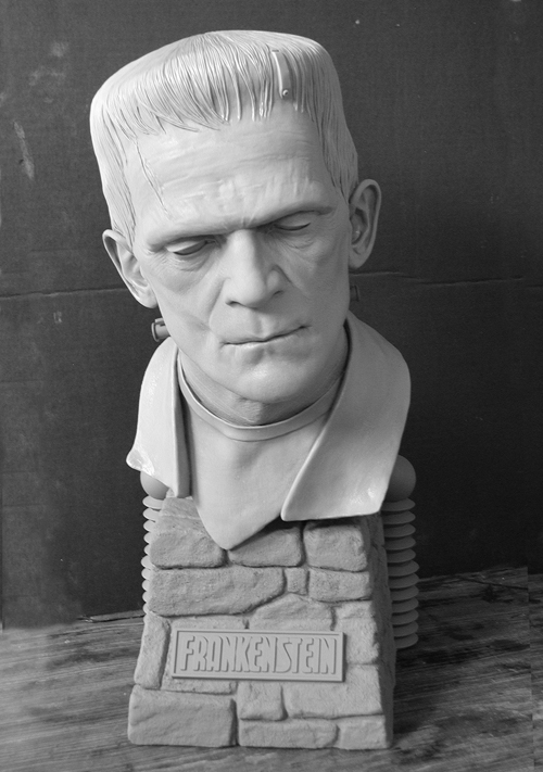 Karloff 18 Inch 1/2 Scale Big Head Bust Model Kit Jeff Yagher - Click Image to Close
