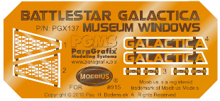 Battlestar Galactica 2003 Galactica Model Museum Windows Photoetch Set for Moebius - Click Image to Close