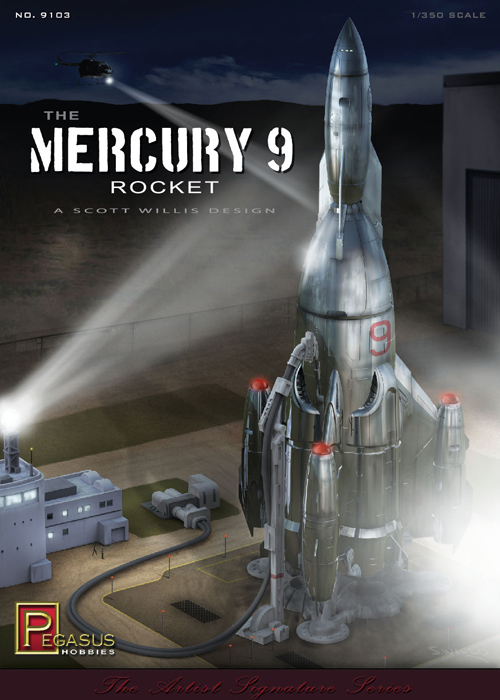 Mercury 9 Rocket 1/350 Scale Model Kit - Click Image to Close