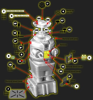 Lost In Space B-9 / YM3 Robot 1/24 Photoetch and Decal Set - Click Image to Close