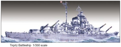 Tirpitz Battleship 1/350 Scale Model Kit by Lindberg - Click Image to Close