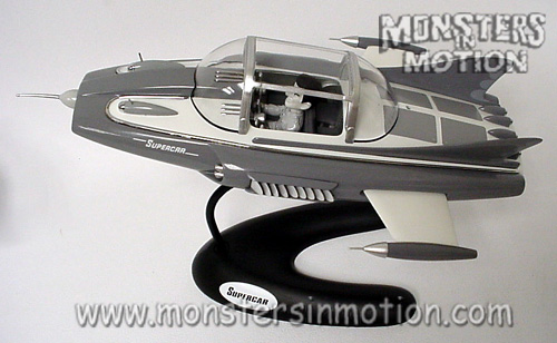 Supercar 9 Inch B&W Die Cast Car Gerry Anderson - Click Image to Close