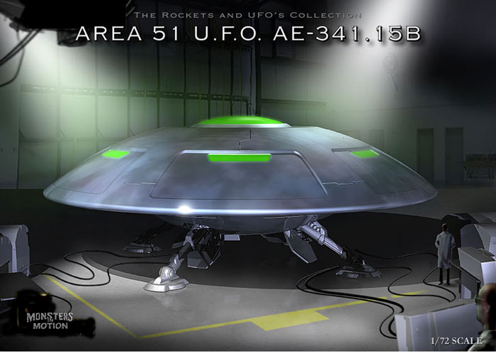 Area 51 U.F.O. AE-341.15B Flying Saucer Model Kit UFO - Click Image to Close