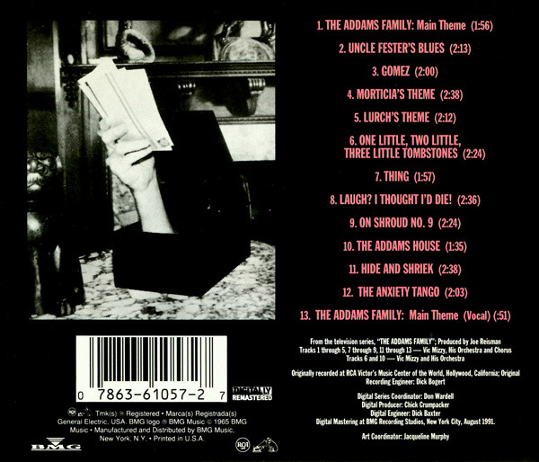 Addams Family TV Soundtrack CD Vic Mizzy - Click Image to Close
