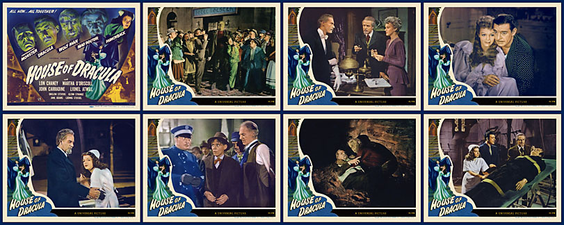 House of Dracula 1945 Lobby Card Set - Click Image to Close