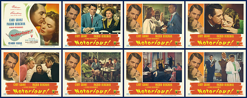 Notorious 1946 11x14 Lobby Card Set - Click Image to Close