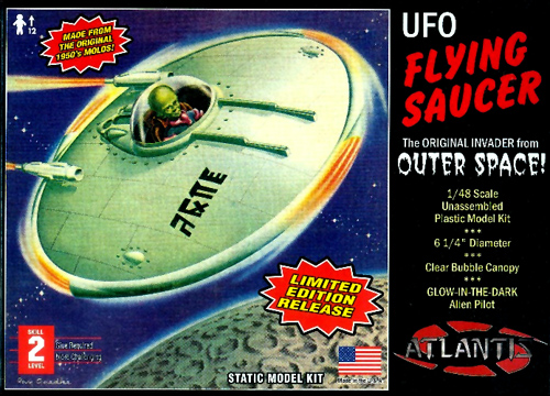 UFO Flying Saucer with Glow Pilot 1954 Model Kit 1/48 Atlantis - Click Image to Close