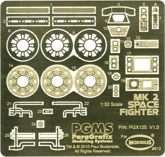 Battlestar Galactica 2003 Colonial Viper MK II 1/32 Scale Model Photoetch & Decal Set for Moebius - Click Image to Close